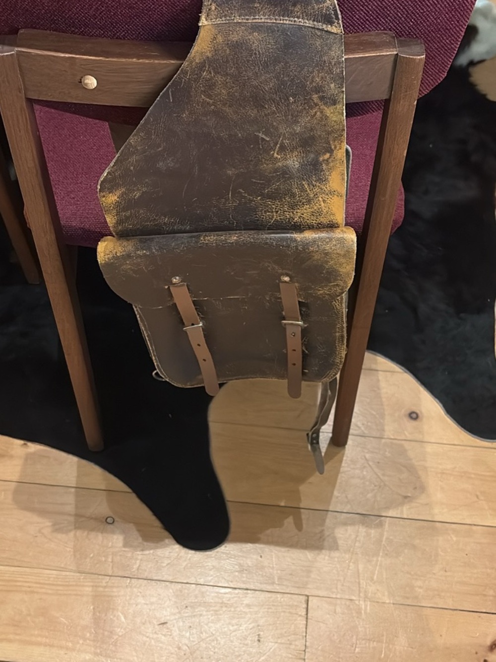 Vintage-Style Brown Leather Saddle Bag